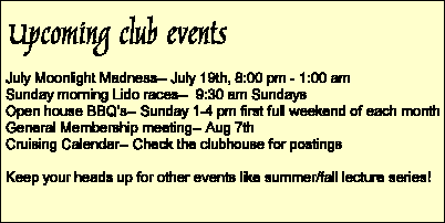 Upcoming Club Events
